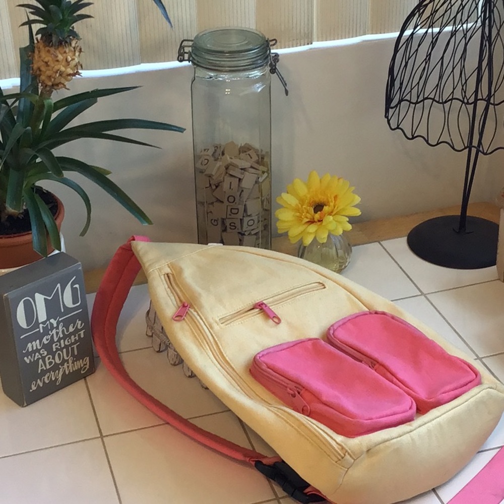 Pink/Yellow Roomy Sling Bag - Picture 2 of 7